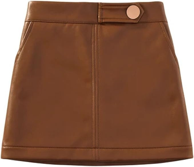 Girls and Toddler's Faux Leather Short Skirts,All Season Basic Skirts | Amazon (US)