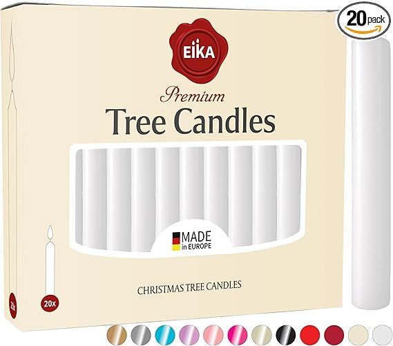 Eika Premium Christmas Tree Candles - Set of 20 Traditional Christmas Wax Candles for Pyramids, C... | Amazon (US)