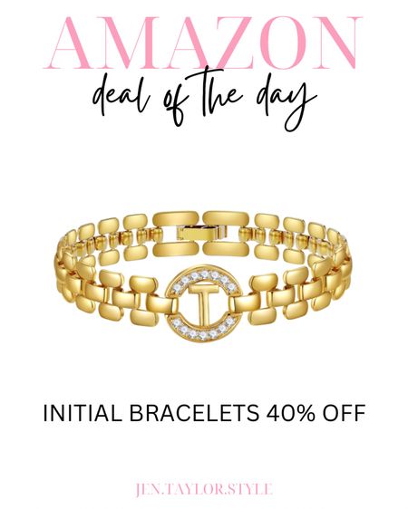 Cutest little gift idea! These Amazon gold initial bracelets are so unique and on deal today 40% off, making them under $10. Perfect to add to a bracelet stack!

#LTKstyletip #LTKfindsunder50 #LTKsalealert