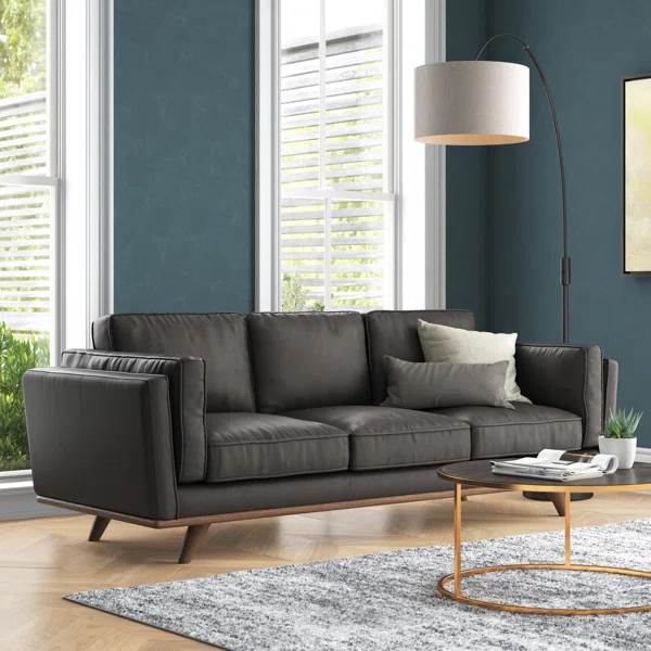 Allotey 90'' Leather Sofa | Wayfair North America