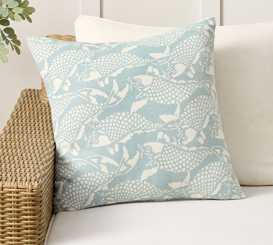 Sunbrella® Koi Fish Outdoor Pillow | Pottery Barn (US)