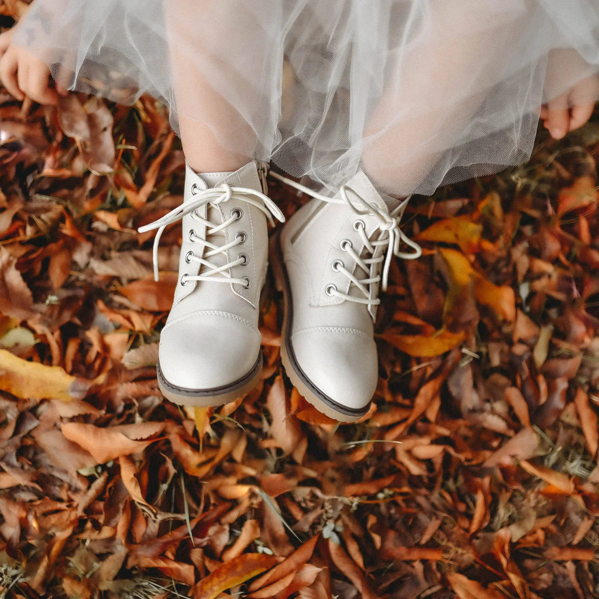 Cream Faux Leather Boots | Bums and Roses