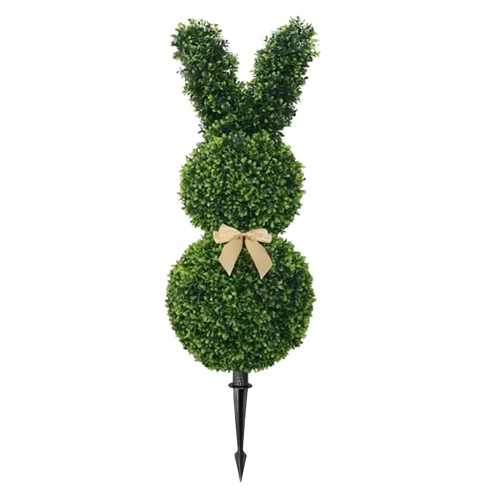 Rabbit Shaped Topiary Trees 3ft High Artificial Boxwood Swaying Ears and Brown Bow Tie – UV-Res... | Walmart (US)