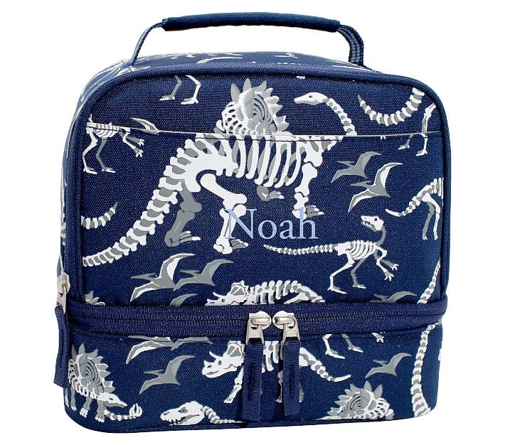 Mackenzie Navy Dino Bones Glow-in-the-Dark Lunch Boxes | Pottery Barn Kids