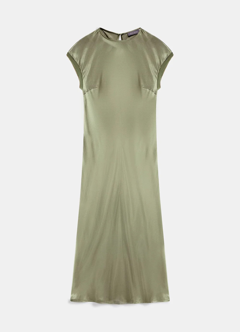 Khaki Satin Midi Dress | Mint Velvet