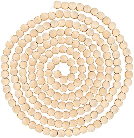 Amazon.com: 9 Foot Natural Wood Bead Christmas Garland | Wooden Christmas Tree Garland Perfect fo... | Amazon (US)