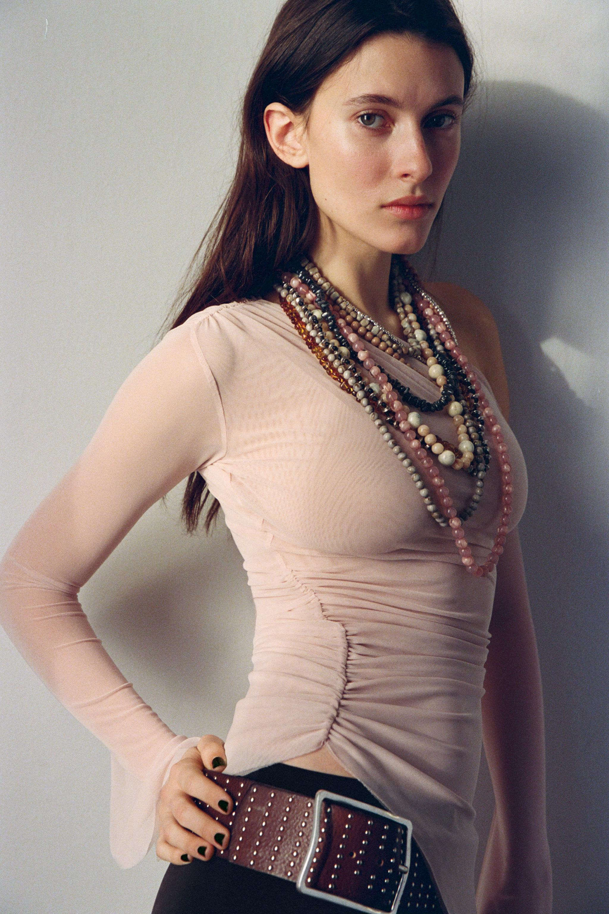 ASYMMETRIC TULLE TOP | Zara Canada