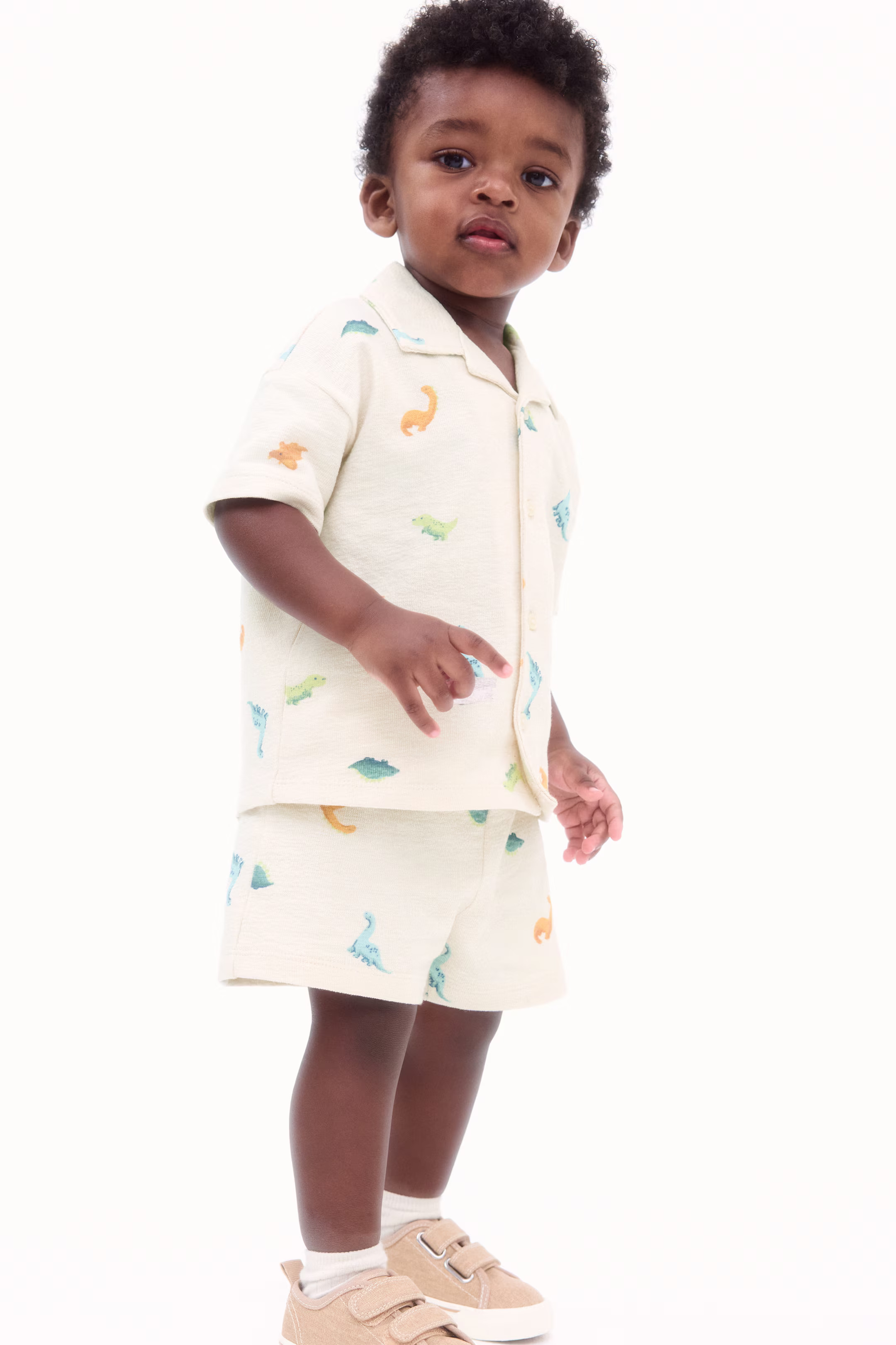 2-Piece Terry Resort Shirt and Shorts Set | H&M (US + CA)