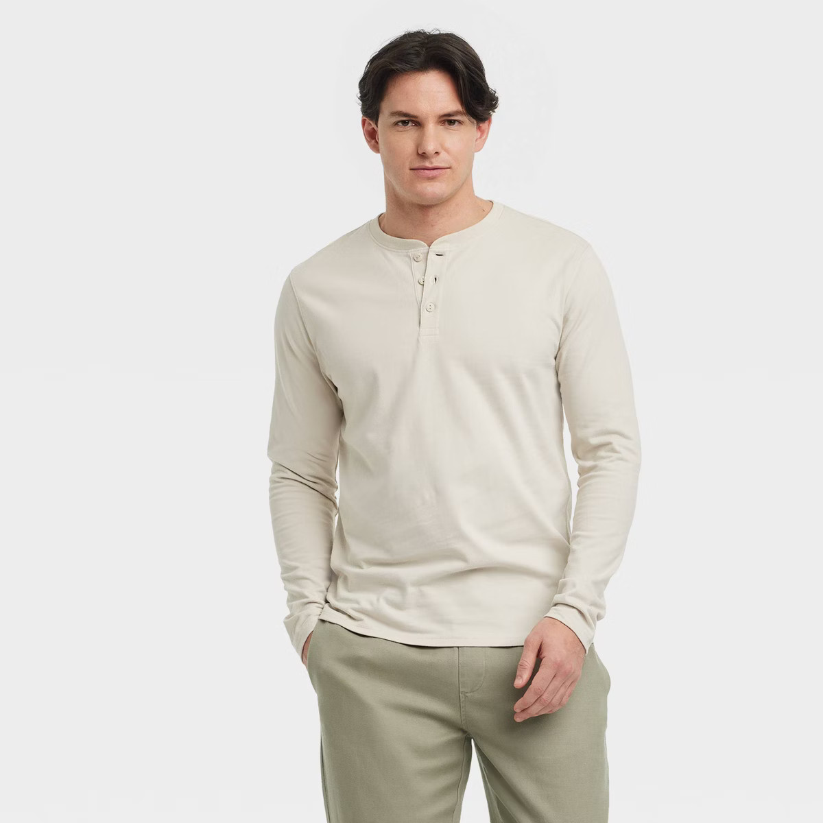 Men's Vintage Long Sleeve Henley Shirt - Goodfellow & Co™ | Target