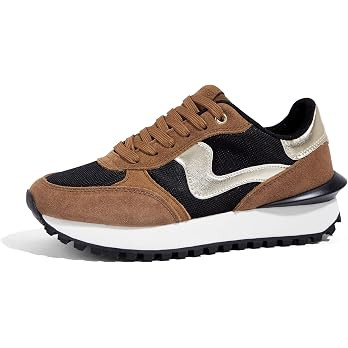 LUCKY STEP Women Platform Fashion Retro Walking Sneakers | Amazon (US)