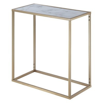 Gold Coast Faux Marble Chairside Table: Victorian Elegance, Breezy Design - Breighton Home | Target