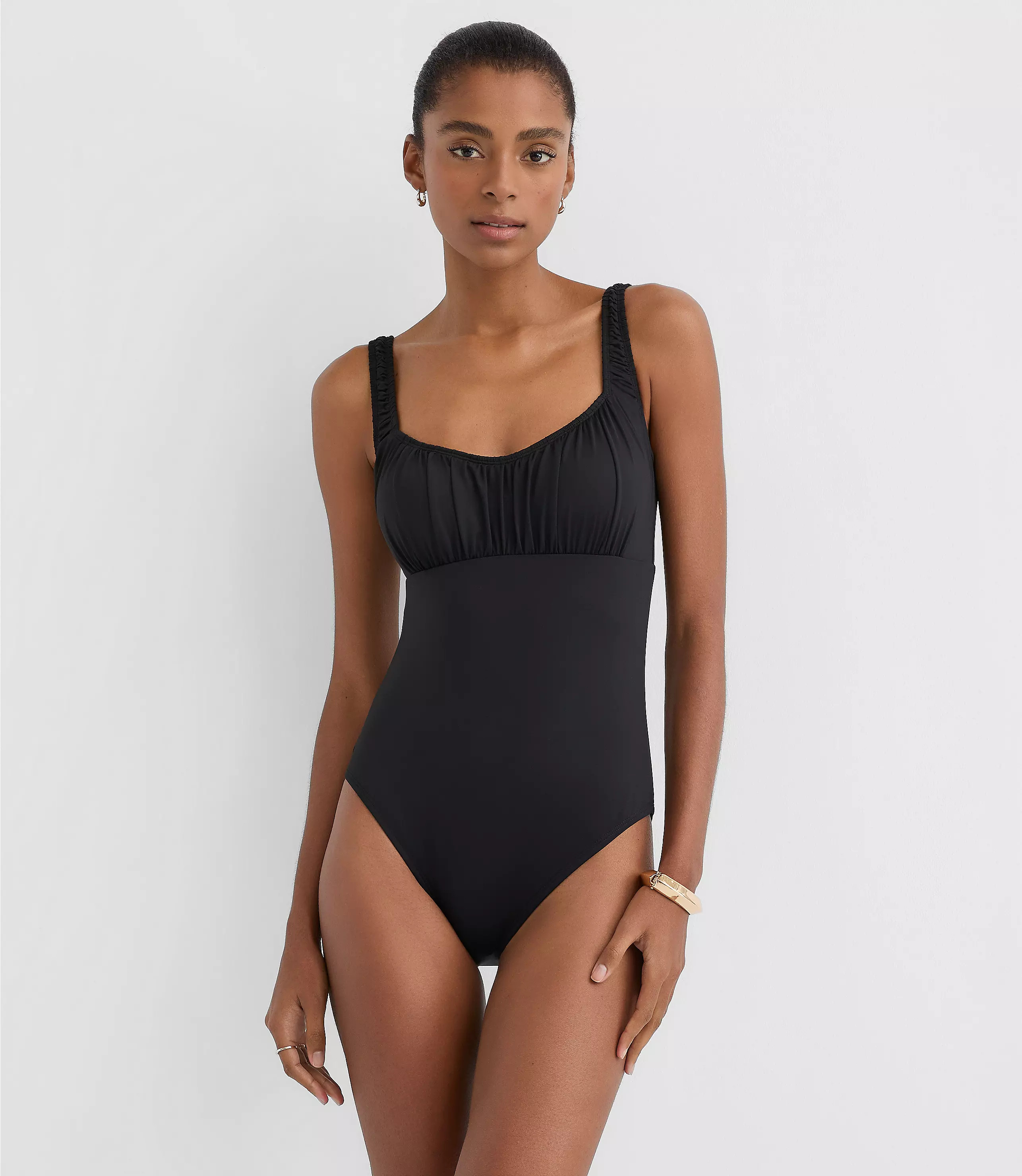 LOFT Beach Ruched Bodice One Piece Swimsuit | LOFT