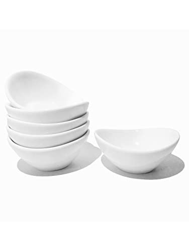 Holitika Soy Sauce Dish - Dipping Bowls Set, White Porcelain Dipping Bowls/Dishes for Soy Sauce, Ketchup, BBQ Sauce or Seasoning- 1 Oz,Set of 6,D1 | Amazon (US)