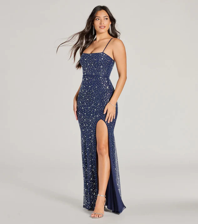 Britt Sleeveless Mermaid Rhinestone Formal Dress | Windsor Stores