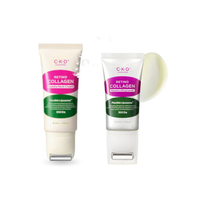 CKD - Retino Collagen Guasha Neck Cream - 50ml & Small Molecule 300 Guasha Lifting Serum - 40ml Set | Stylevana