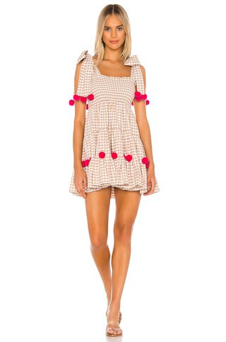 Sundress Pippa Mini Dress in Gingham Beige from Revolve.com | Revolve Clothing (Global)