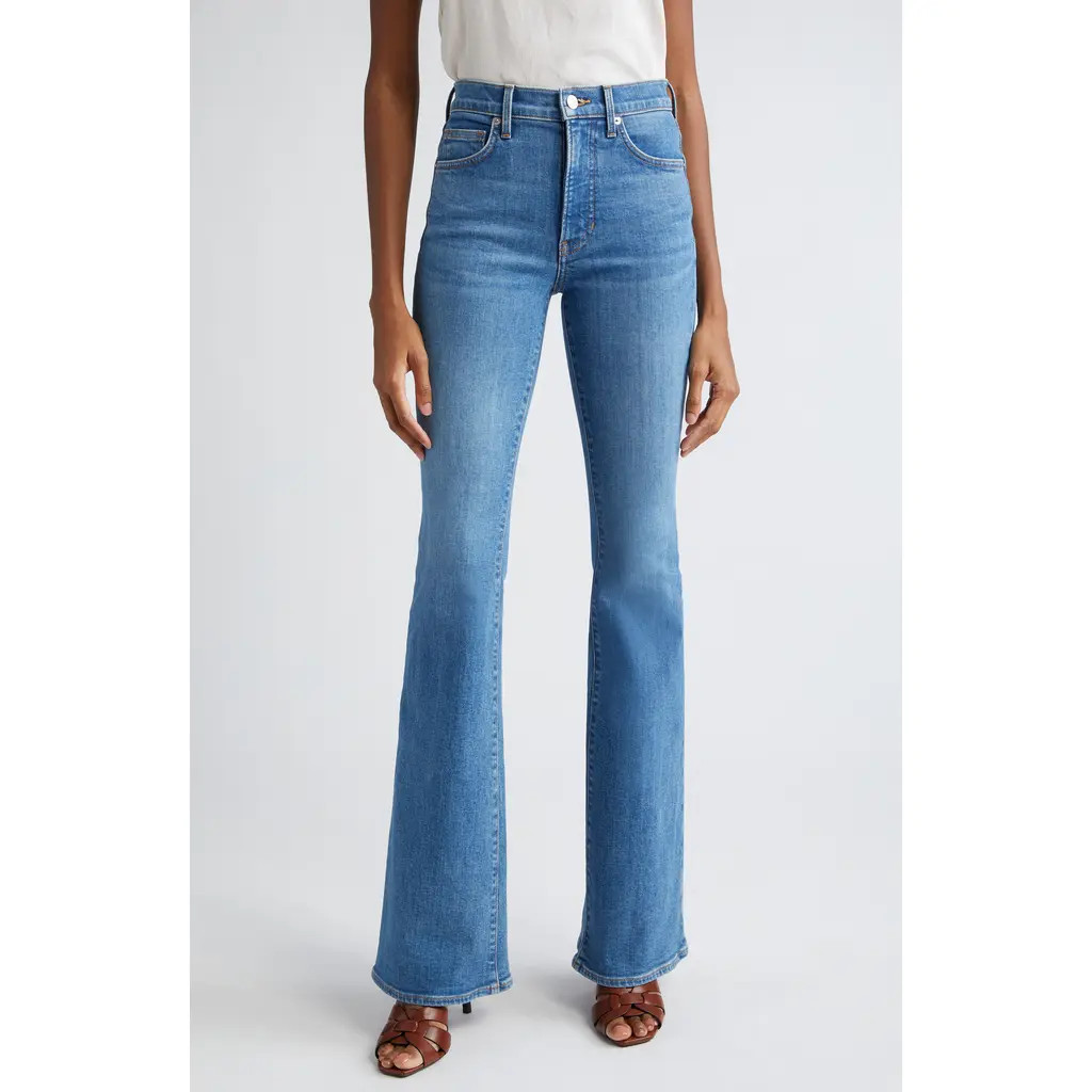 Veronica Beard Beverly High Waist Skinny Flare Jeans in Sedona River at Nordstrom, Size 32 | Nordstrom