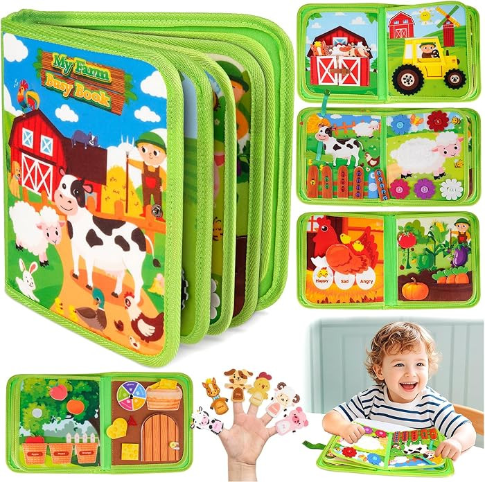 Toys for 1-2-3 Year Old Boys Girls Toddler: Montessori Busy Board for 1 2 3 4 Year Old Boy Girl Gifts | 1st Birthday Present Animal Farm Busy Book… | Amazon (UK)