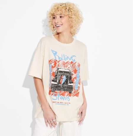 NEW ARRIVALS!! Women's Rolling Stones Americana Oversized Short Sleeve Graphic T-Shirt -
Ivory 




Graphic tee, Target graphic tee, Target finds, Rolling Stones 


#LTKFestival #LTKFindsUnder50 #LTKStyleTip