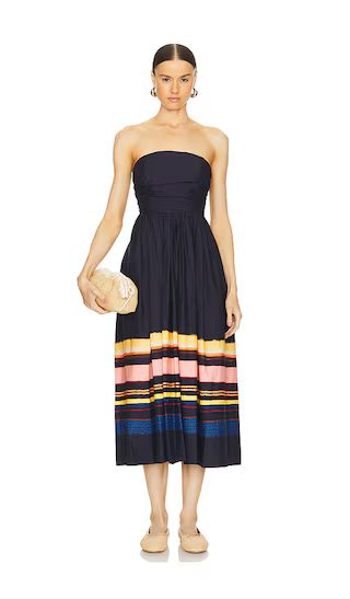 Tate Dress in Navy Stripe | Navy Blue Dress | Blue Midi Dress | Blue Summer Dress | Revolve Clothing (Global)