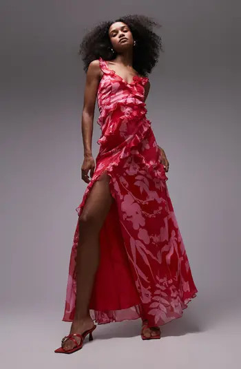 Topshop Floral Ruffle Maxi Dress | Nordstrom | Nordstrom