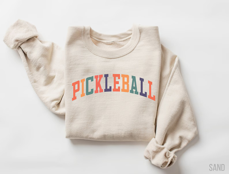 Cute Pickle Baller Gift, Varsity Style Pickleball Sweatshirt, Gift for Pickleballer, Pickleball G... | Etsy (US)