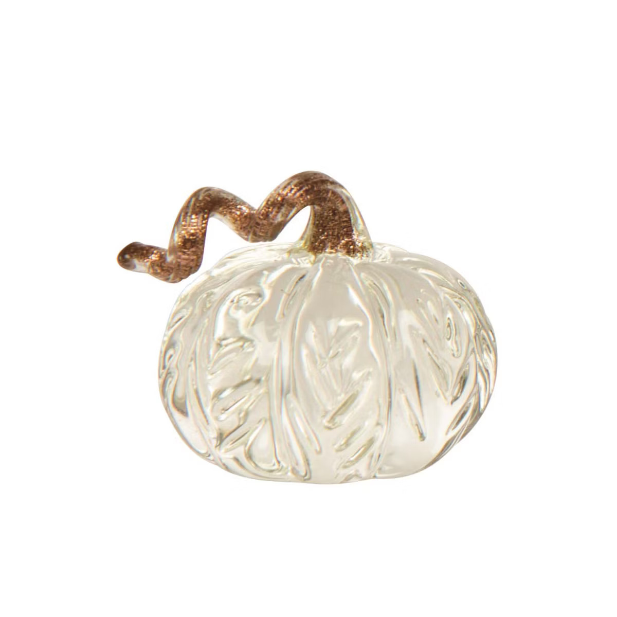 Transpac Fall Harvest Clear Bubble Glass Pumpkin Tabletop Figurine Decoration Set of 3, 1.42 Dia.... | Target