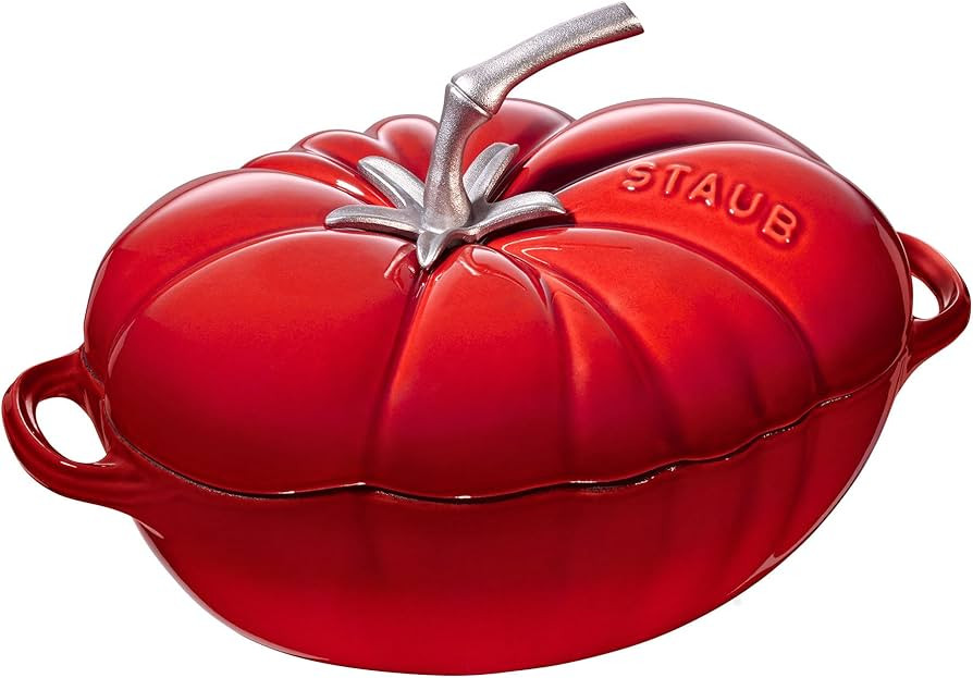 STAUB Cast Iron Dutch Oven 3-qt Tomato Cocotte, Made in France, Serves 2-3, Cherry | Amazon (US)