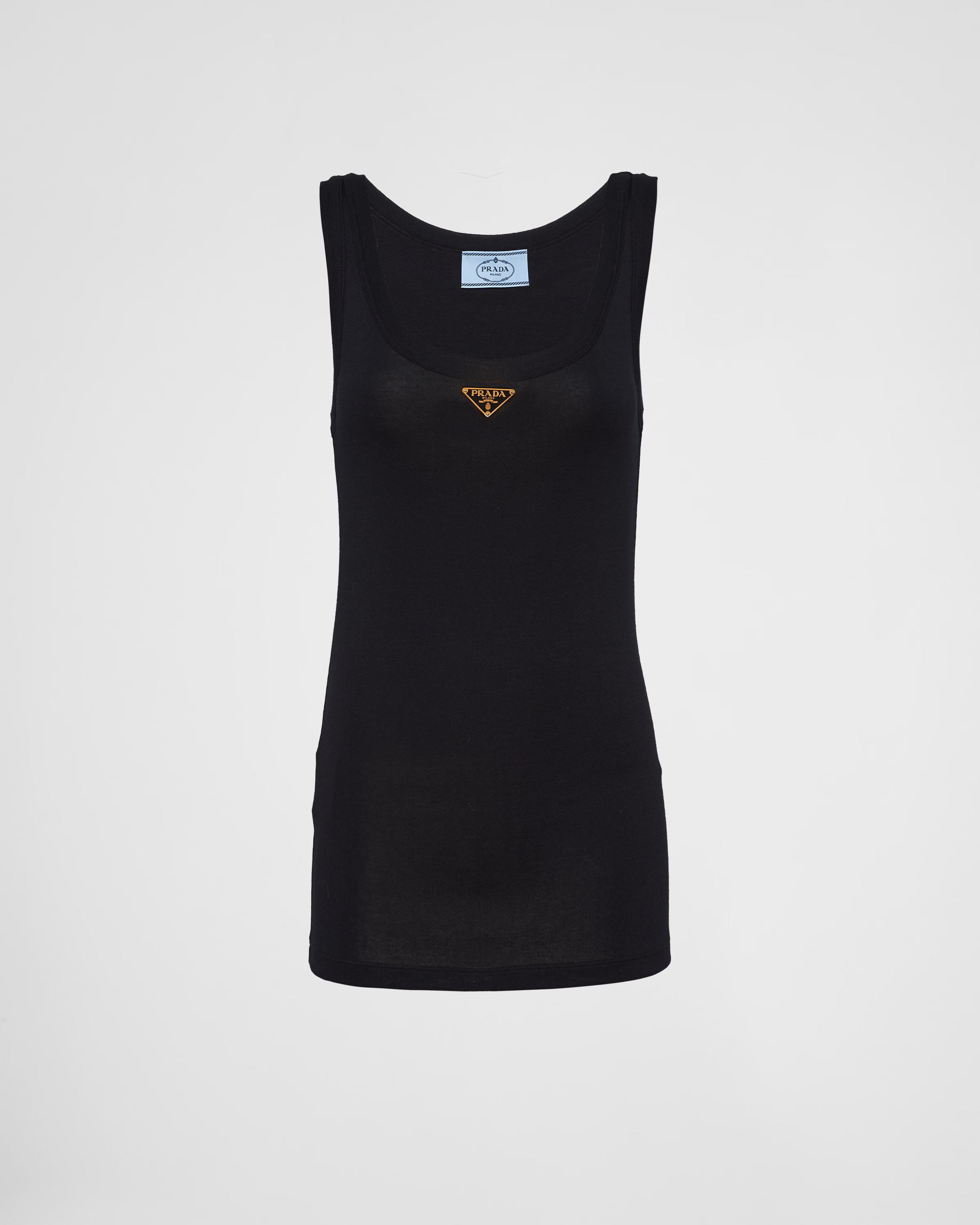 Ribbed knit jersey tank top | Prada US