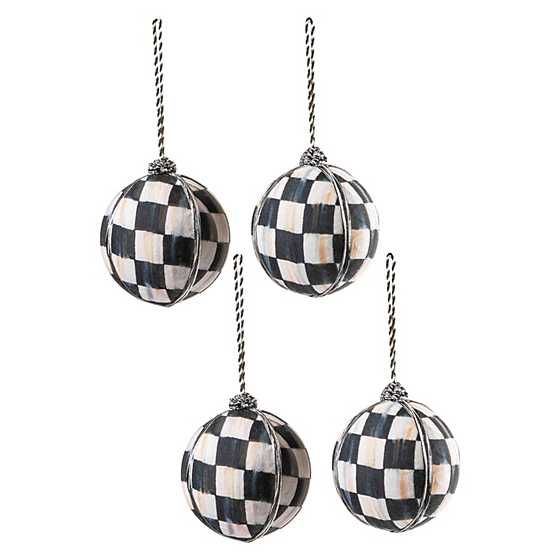 Courtly Check Ball Ornaments - Large - Set of 4 | MacKenzie-Childs