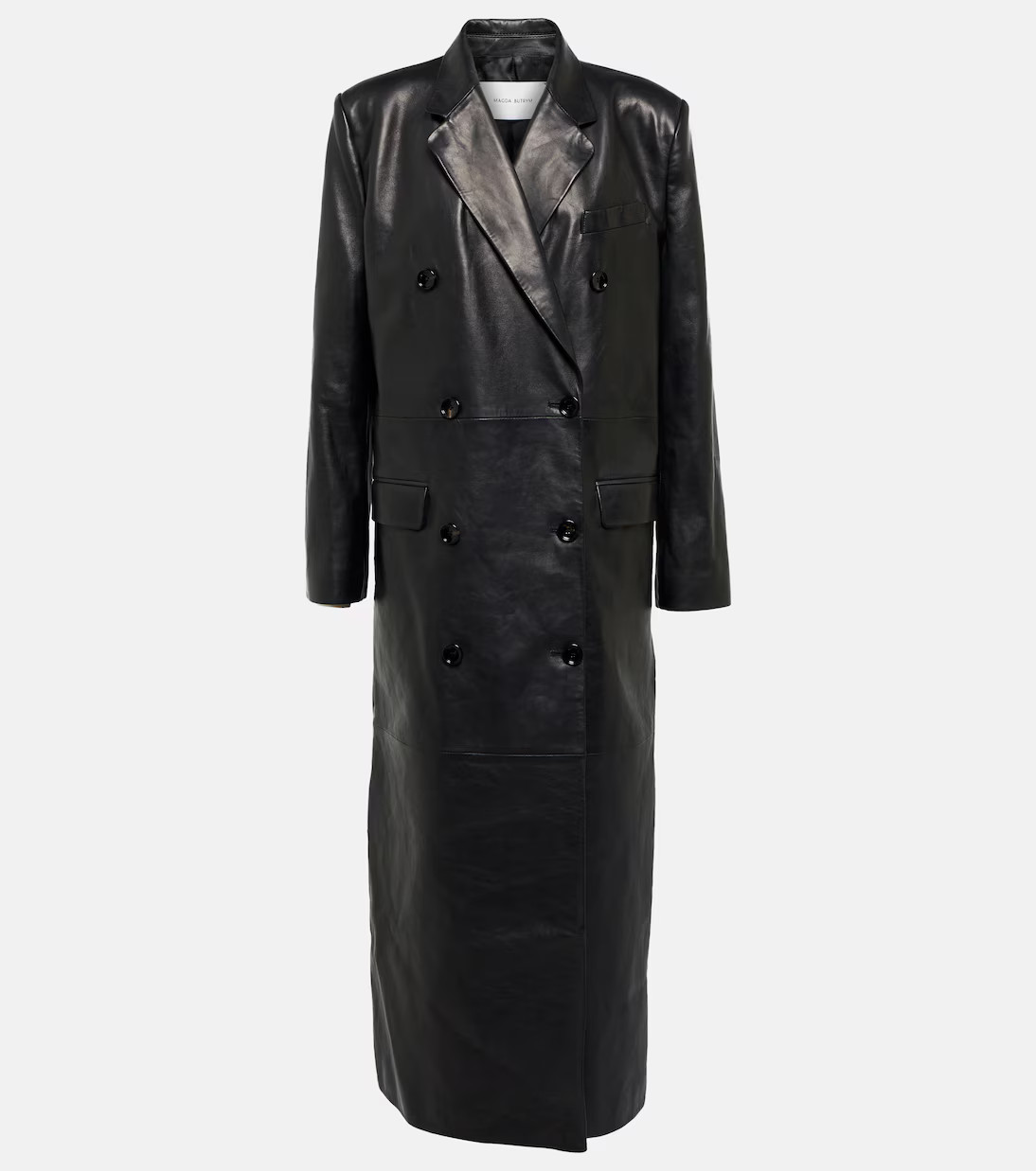 Double-breasted leather coat | Mytheresa (UK)