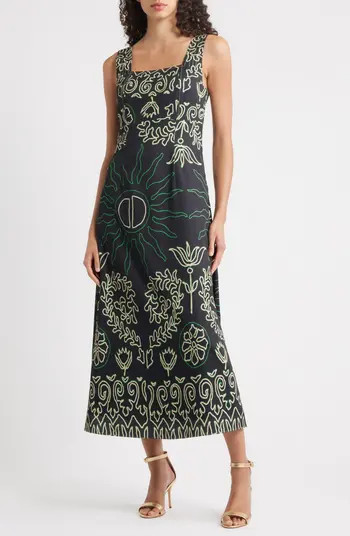 Enza Floral Print A-Line Dress | Nordstrom