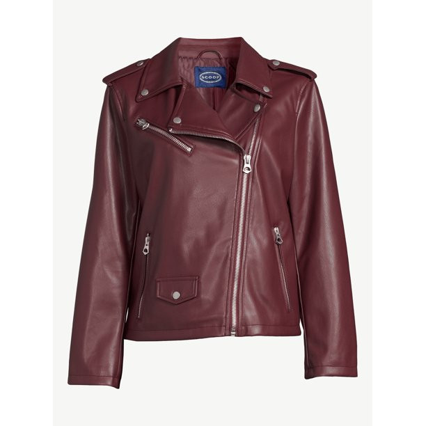 Scoop Women's Faux Leather Moto Jacket | Walmart (US)