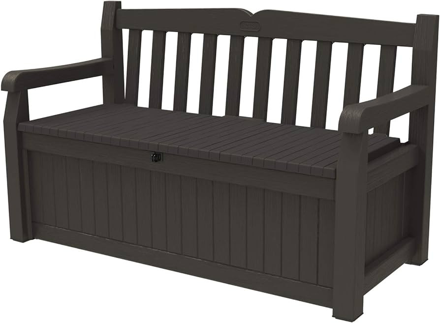 Keter Solana 70 Gallon Storage Bench Deck Box for Patio Furniture, Front Porch Decor and Outdoor ... | Amazon (US)