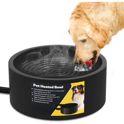 Heated Water Bowl For Dogs & Cats, Waterproof Heated Dog Bowl With Chew Resistant Cord, Large Heated Pet Bowl, Provide Warmable Water For Dogs, Cats, | Wayfair North America