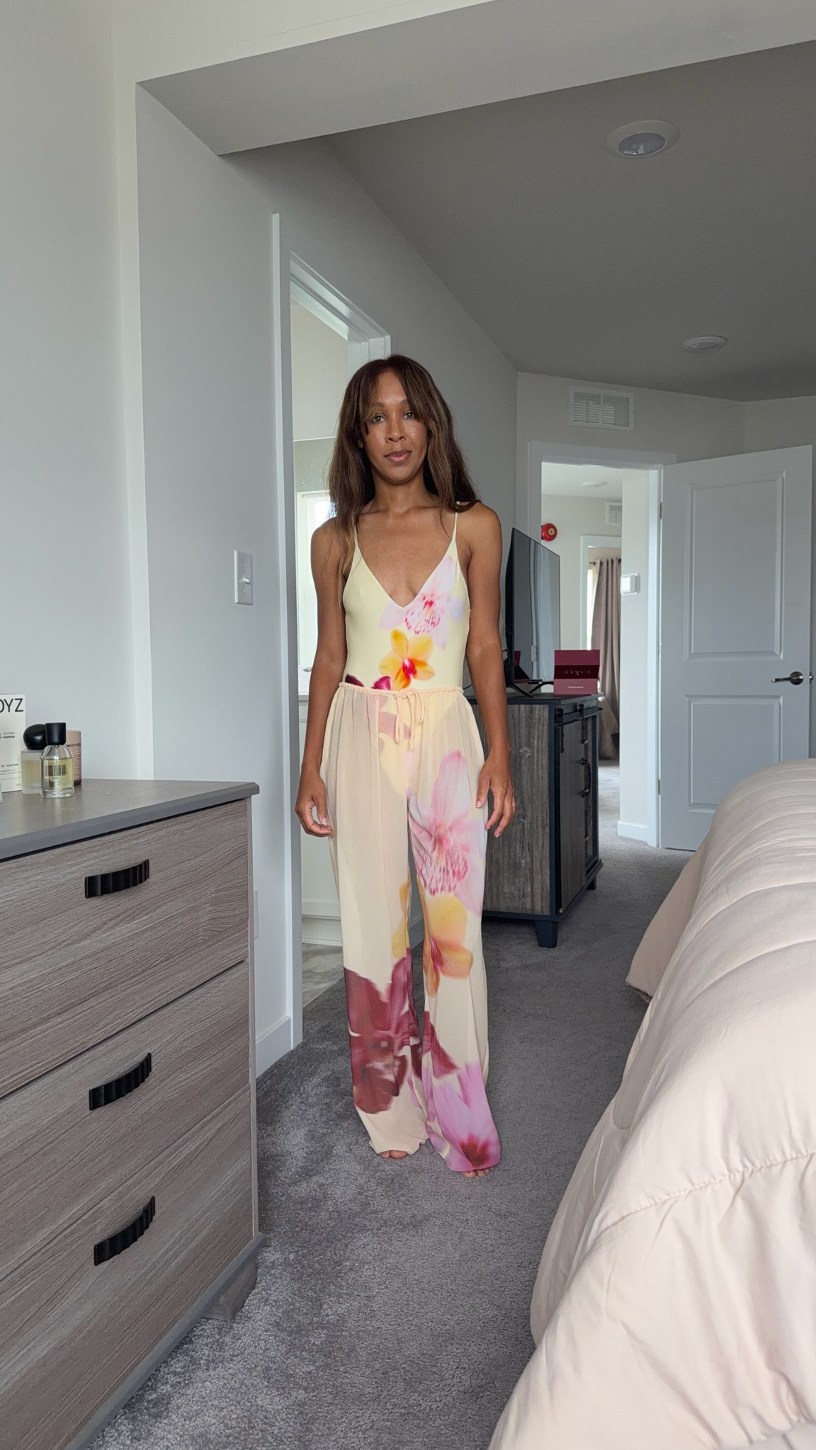 Floral, print, resortwear, cover-up, pants, floral, body, focused, one piece swimwear ￼

#LTKTravel #LTKSwim