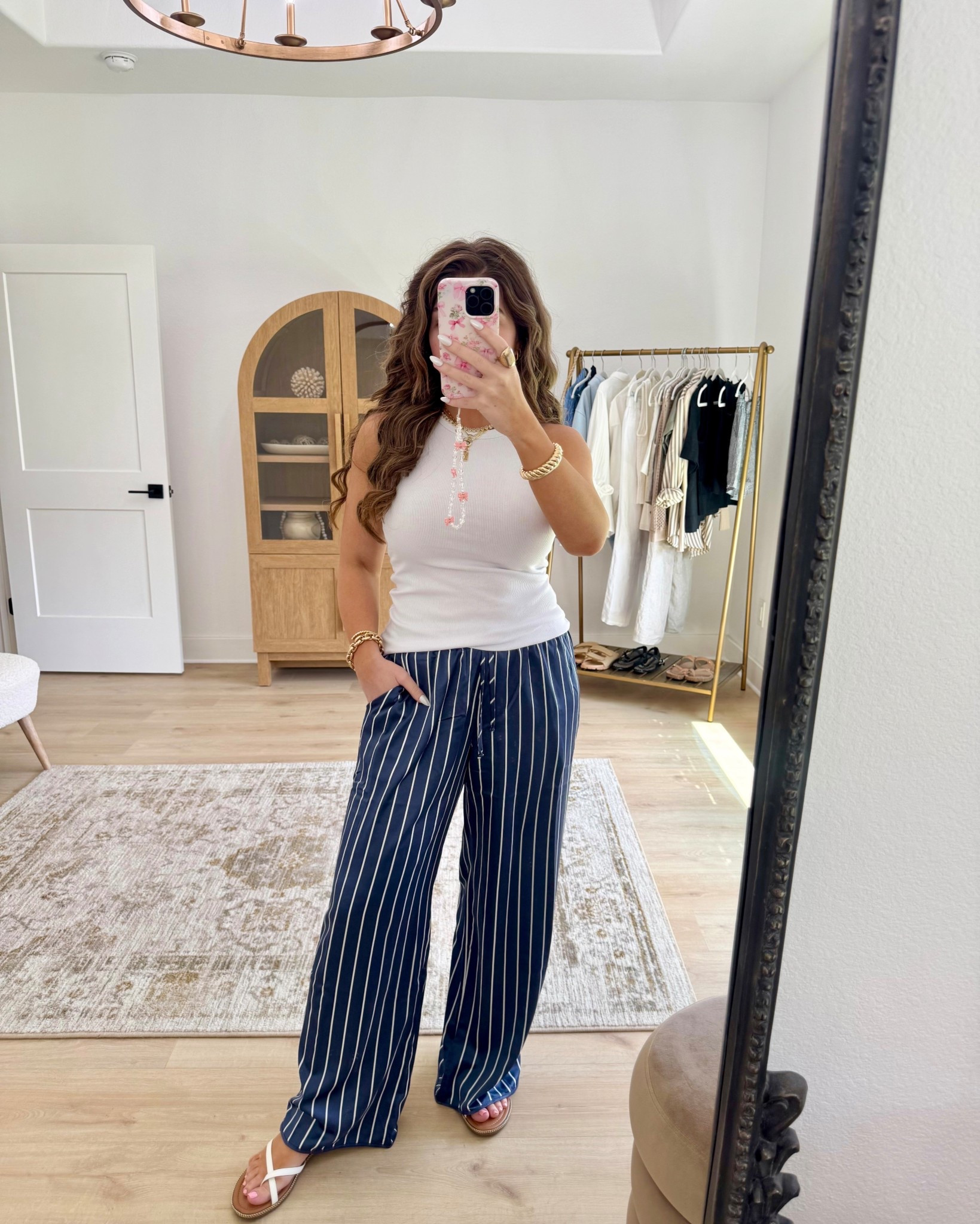 Major Walmart find 😍💙 these $15 satin pants are actually pjs 😱 They look so nice! I’ll be wearing them out with just a simple tank top & sandals 🩴 available in black and a few pattern options. Order your typical joyspun size, I’m wearing a size medium 

#LTKStyleTip #LTKFindsUnder50 #LTKSeasonal