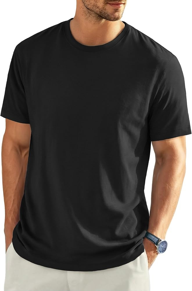 EKLENTSON Men's Short Sleeve Cotton T Shirt Crew Neck Basic Tee | Amazon (US)