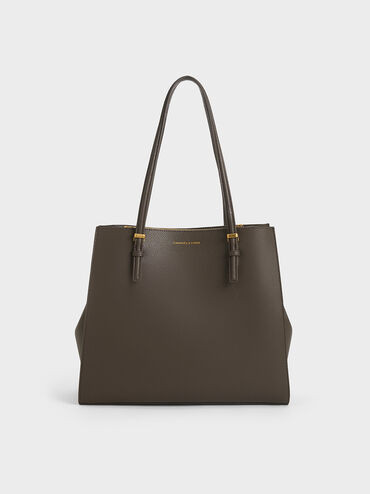 Sansa Tote Bag
    
         - Dark Moss | Charles & Keith US