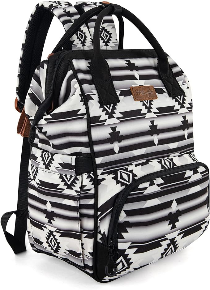 Wrangler Aztec Backpack Organized Daypack Travel Baby Bag with Stroller Strap and Side Bottle Poc... | Amazon (US)
