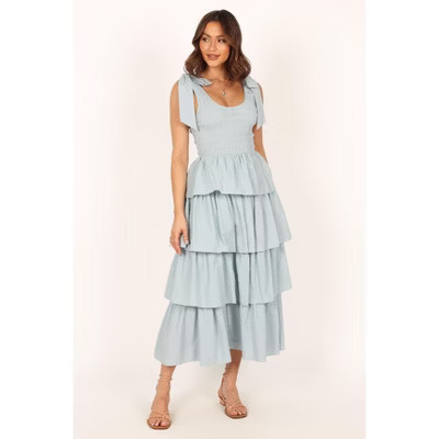 Petal and Pup Women's Raphael Tiered Maxi Dress - Blue L | Target