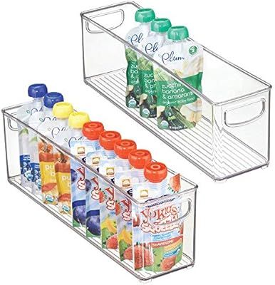 mDesign Kitchen Refrigerator Cabinet or Pantry Baby Food Storage Organizer Bin with Handles for B... | Amazon (US)