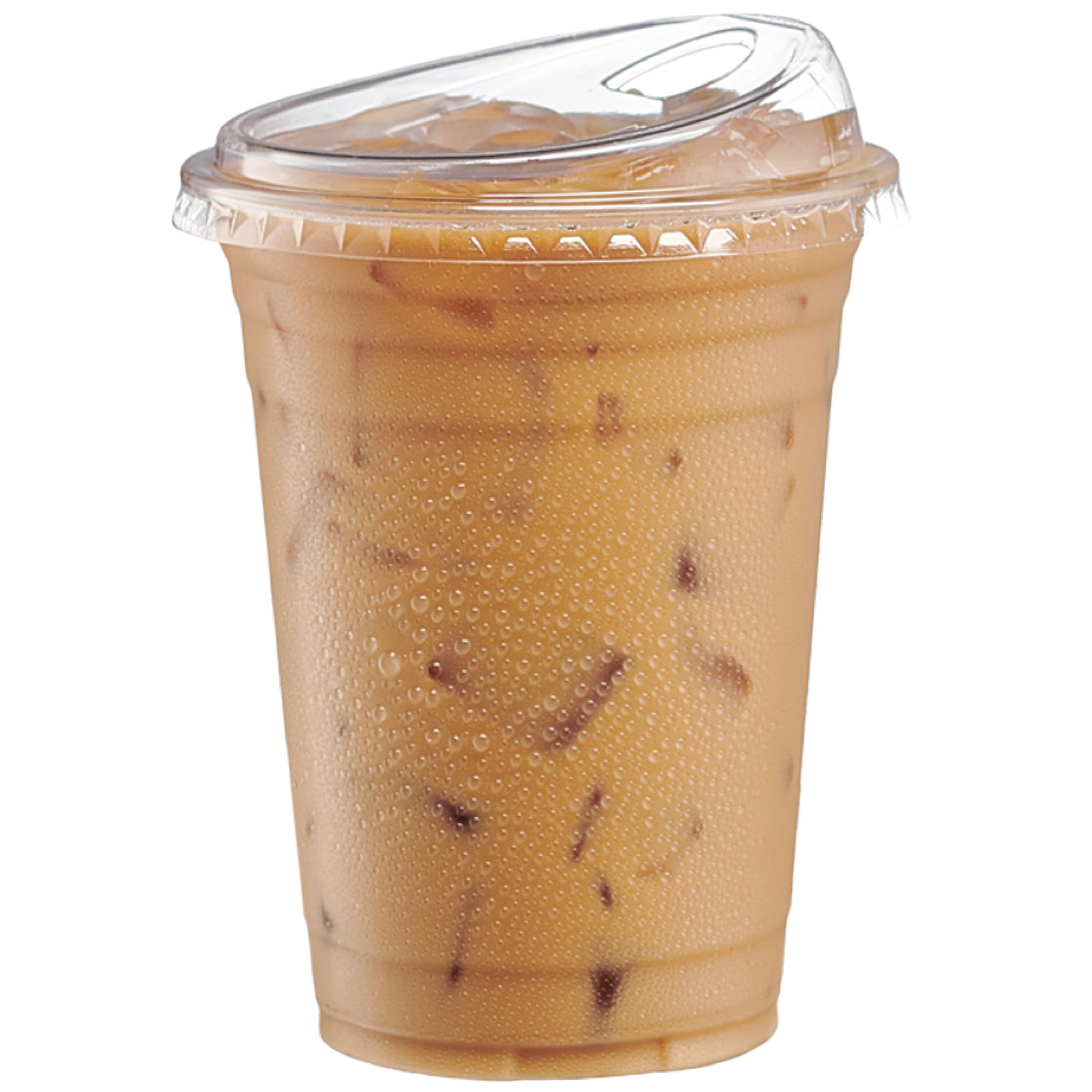 GUSTO Clear Plastic Cups with Lids [16 oz - 50 Count] - Disposable Iced Coffee Drink Cups with St... | Amazon (US)