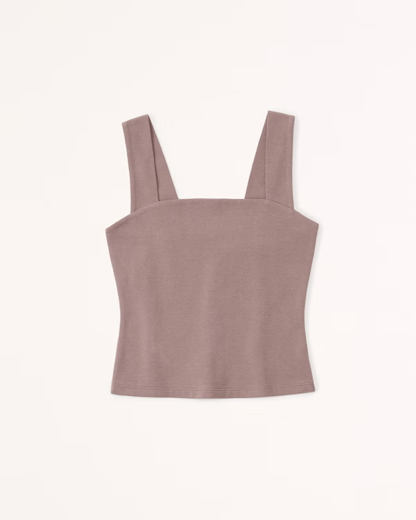 Women's Cotton Seamless Fabric Squareneck Tank | Women's | Abercrombie.com | Abercrombie & Fitch (US)