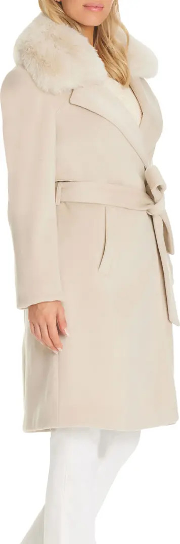 Vince Camuto Belted Coat with Removable Faux Fur Collar | Nordstromrack | Nordstrom Rack