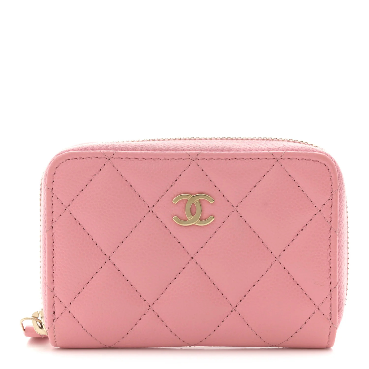 Chanel Caviar Quilted Zip Coin Purse Pink 1830434 | FASHIONPHILE (US)