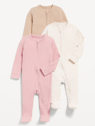 2-Way-Zip Sleep & Play Footed One-Piece 3-Pack for Baby | Old Navy (US)