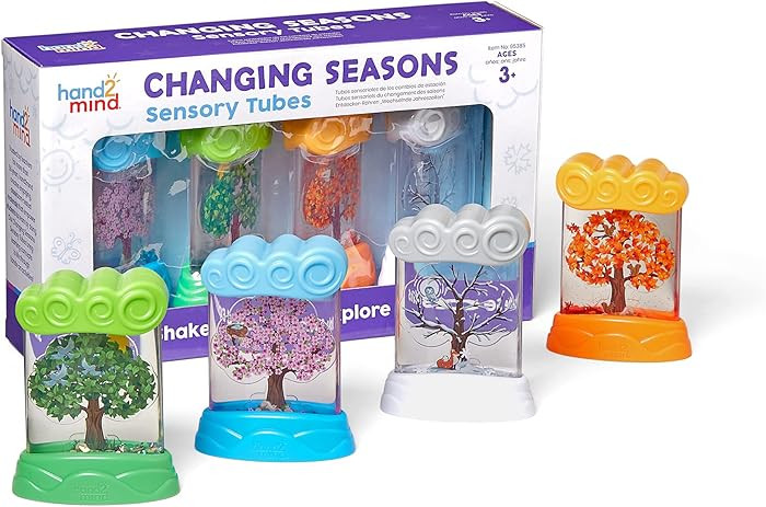 hand2mind Changing Seasons Sensory Tubes, Quiet Fidget Toys for Kids 3-5, Toddler Science Weather... | Amazon (US)