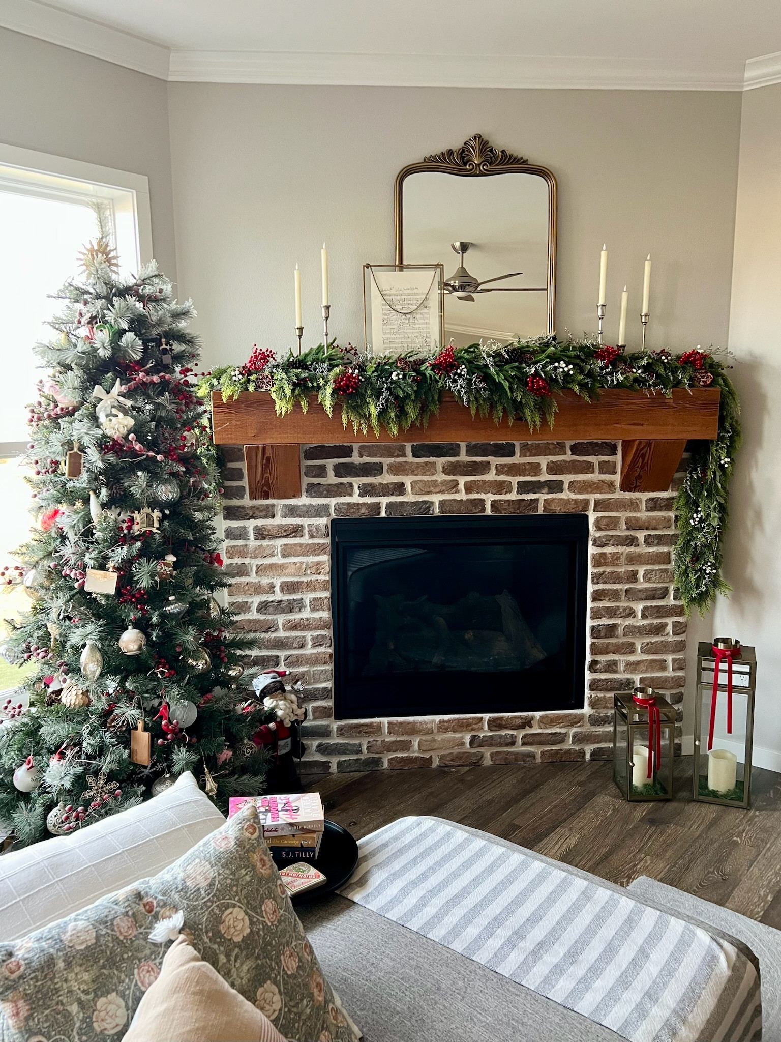 I love a cozy Christmas tree and fireplace. This garland and tree are a staple to my Christmas decor every year  

#LTKSeasonal #LTKHome #LTKFindsUnder100