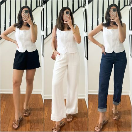 3 ways to style a white linen vest for summer
Skirt size medium
Pants size small
Jeans are tts 
Vest is size small
Memorial Day sale 

#LTKFindsUnder50 #LTKFindsUnder100 #LTKStyleTip
